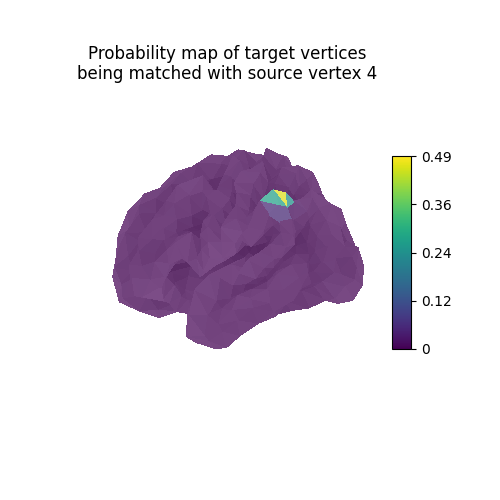 Probability map of target vertices being matched with source vertex 4